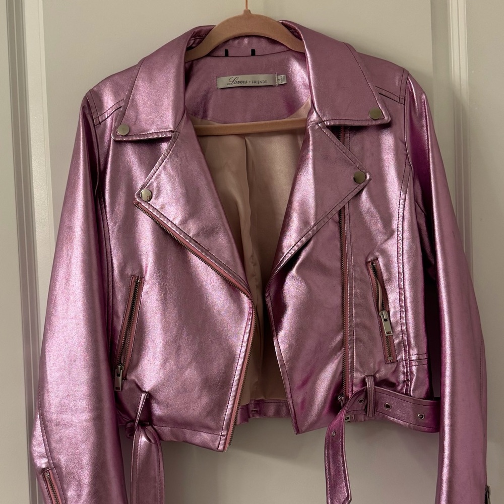 Lovers + Friends Metallic Moto Jacket